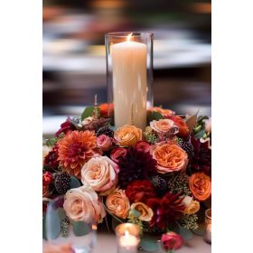 Fall in Love Gyertyás Asztaldísz