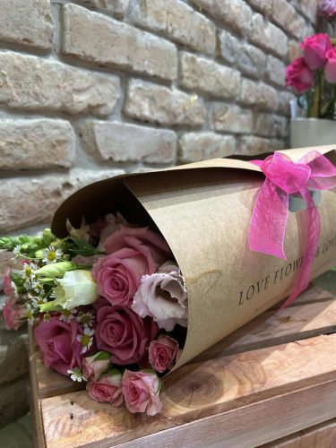 Pink virágcsomag – 20 szál energiabomba