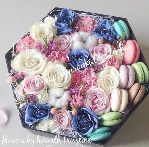 Blue macaron box