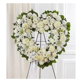 Elegant white szív görög koszorú