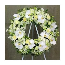 Hófehér Orchidea görög gyászkoszorú